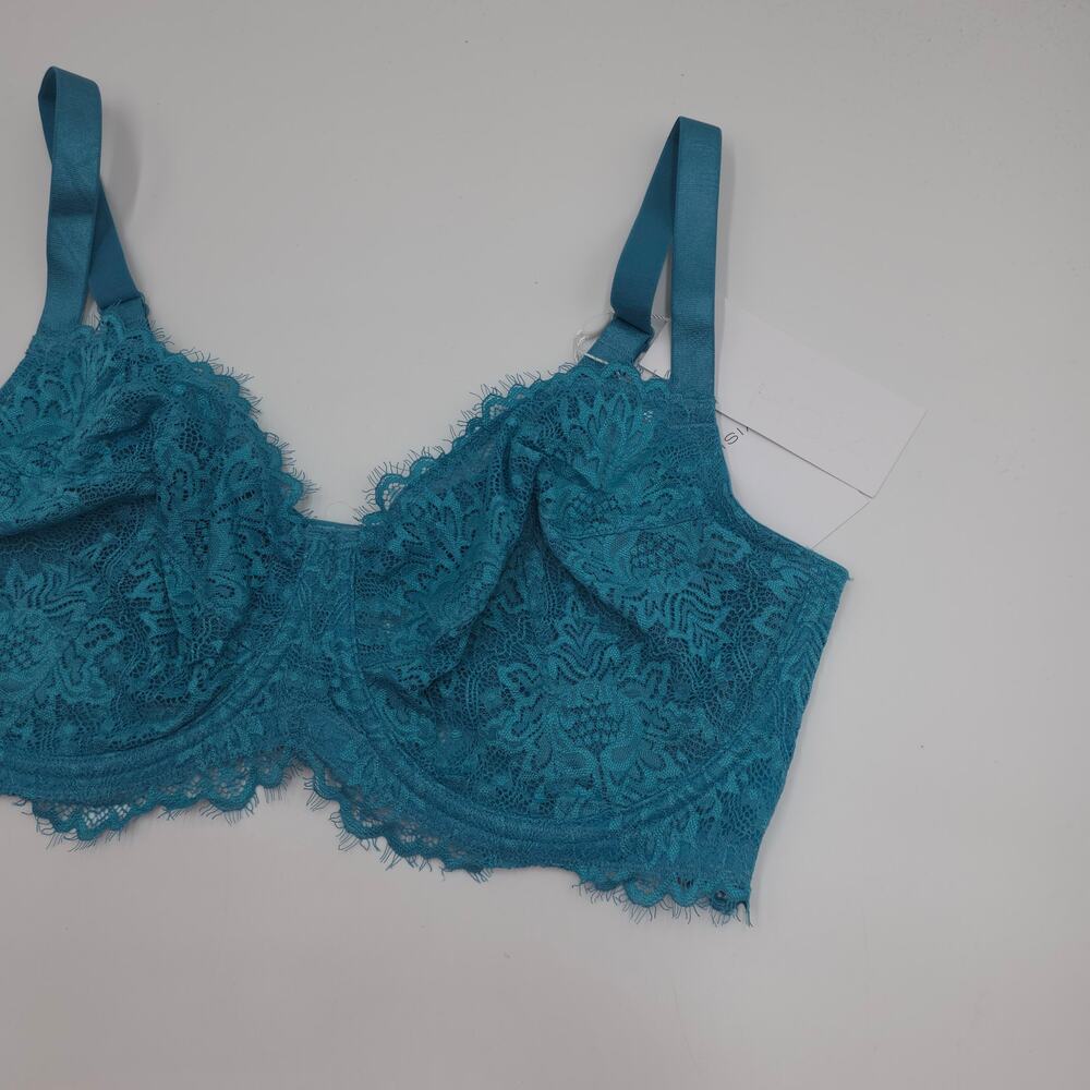 HSIA Sunflower Underwire Unlined Lace Bra in Horizon Blue Size 40C - Picture 2 of 8